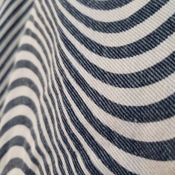 Altar'd State Jean Stripe Mini Skirt Womens S Blue Off White Denim - Picture 6 of 11